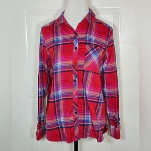 Orvia Red Plaid Button Shirt Size Large With Flaws
